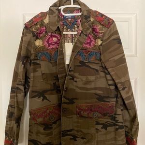 Johnny Was Rialto embroidered military jacket
